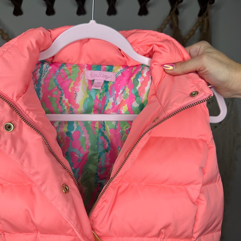 Lilly Pulitzer Isabella Down Quilted Pink Puffer Vest - Picture 6 of 6